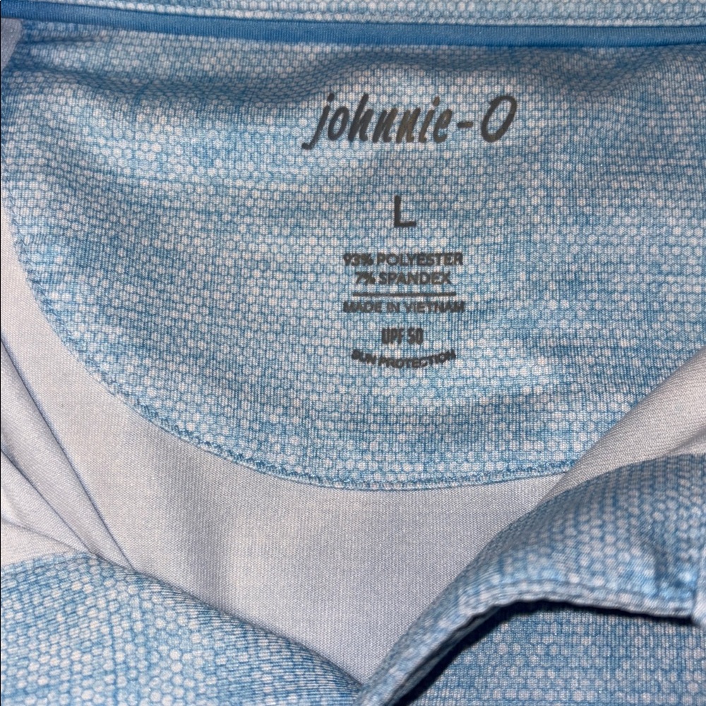 JOHNNIE-O Light Blue sun protection Polo Shirt for Men LARGE - Picture 2 of 3